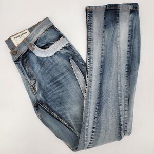 FRWD Denim NY Womens Fit 2 Stacked Distressed Flare Blue Jeans 32W / 36L